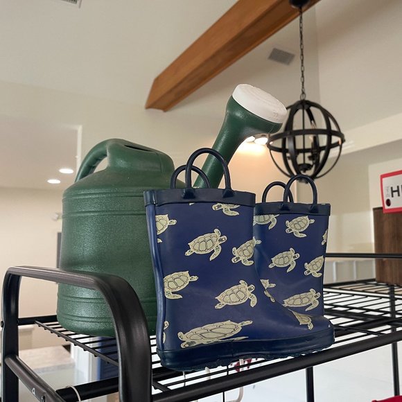Blue / Turtle Kids Rain Boots - Picture 1 of 1